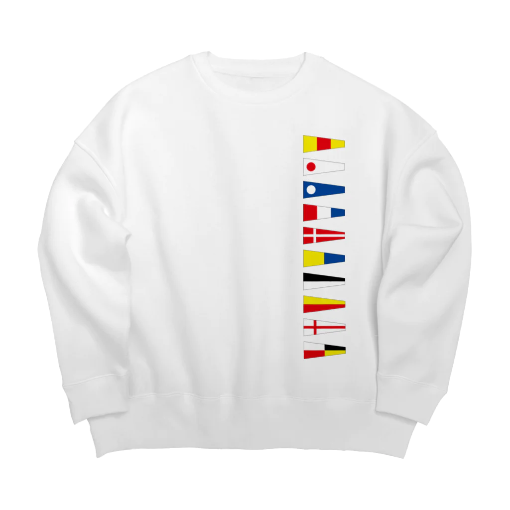 kimchinのカラフルな船の信号旗 Big Crew Neck Sweatshirt