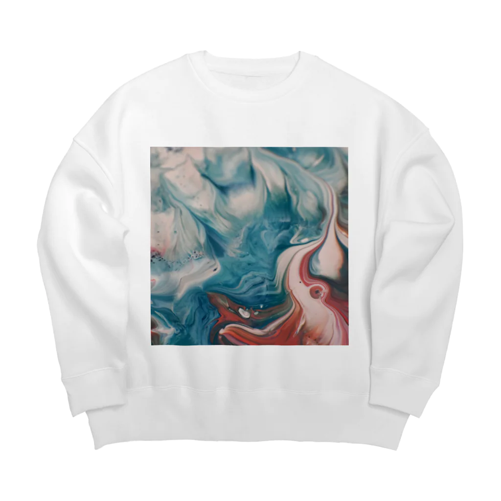 R-mayの鮮やかなマーブル Big Crew Neck Sweatshirt