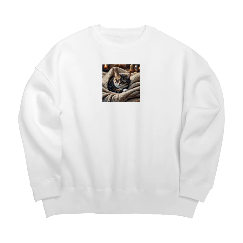 Ten117の眠たい猫 Big Crew Neck Sweatshirt