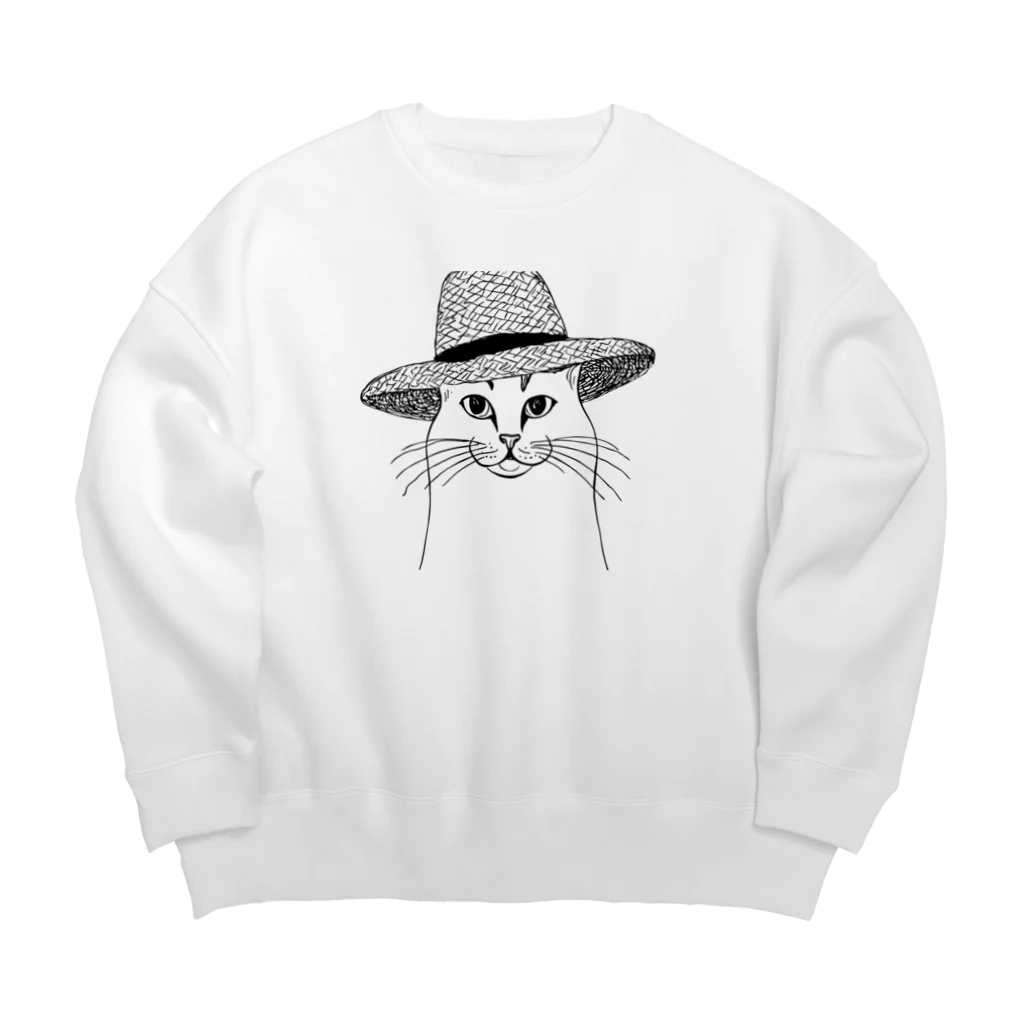 らうんじのムギワラノネコ Big Crew Neck Sweatshirt