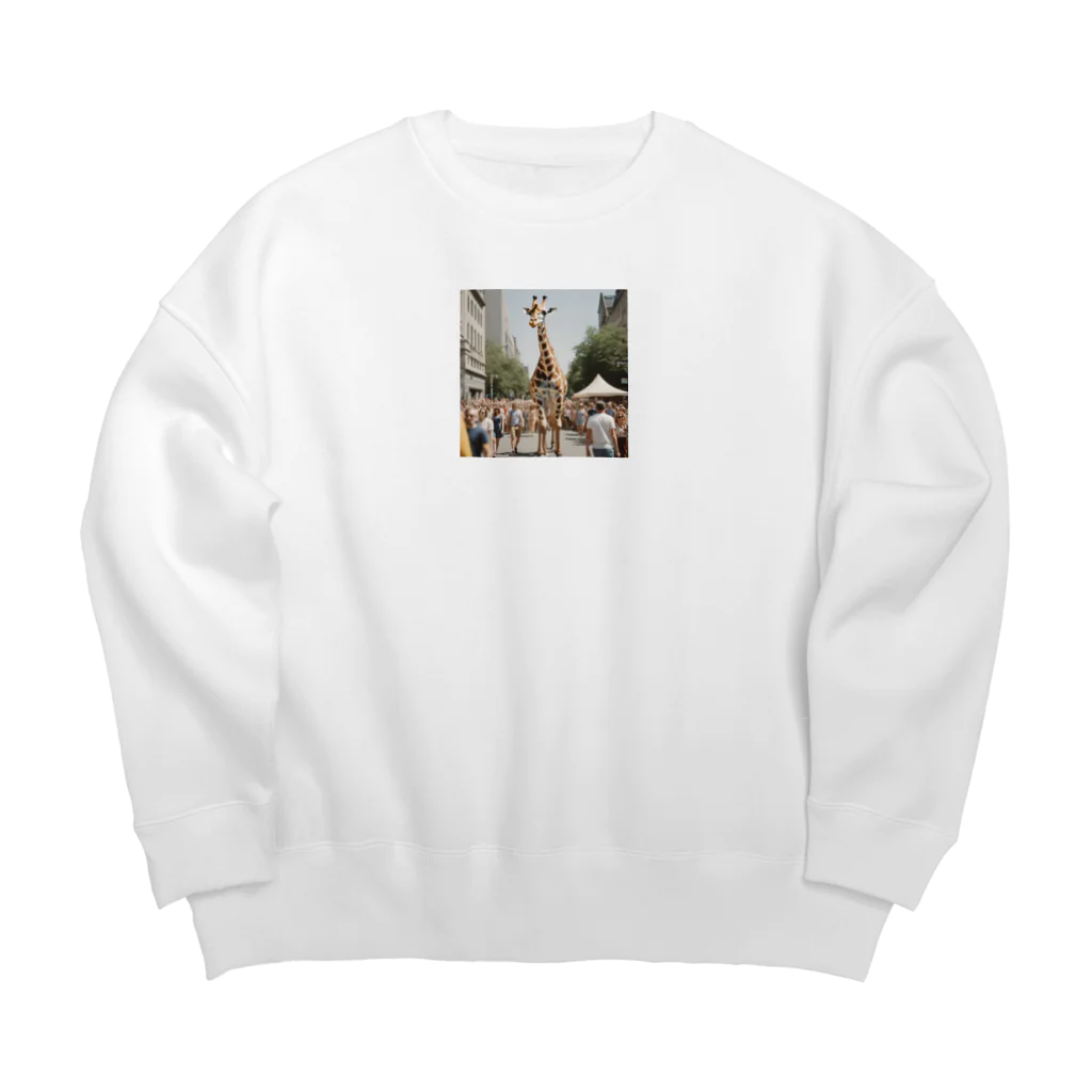 ZAK=ZAK@の真夏の都会のきりん Big Crew Neck Sweatshirt