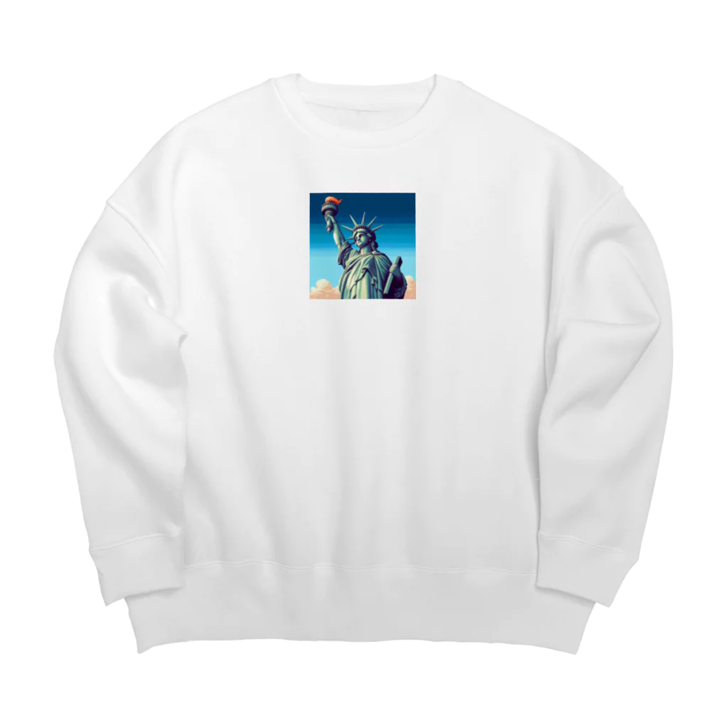 Pixel Art Goodsの自由の女神像（pixel art） Big Crew Neck Sweatshirt