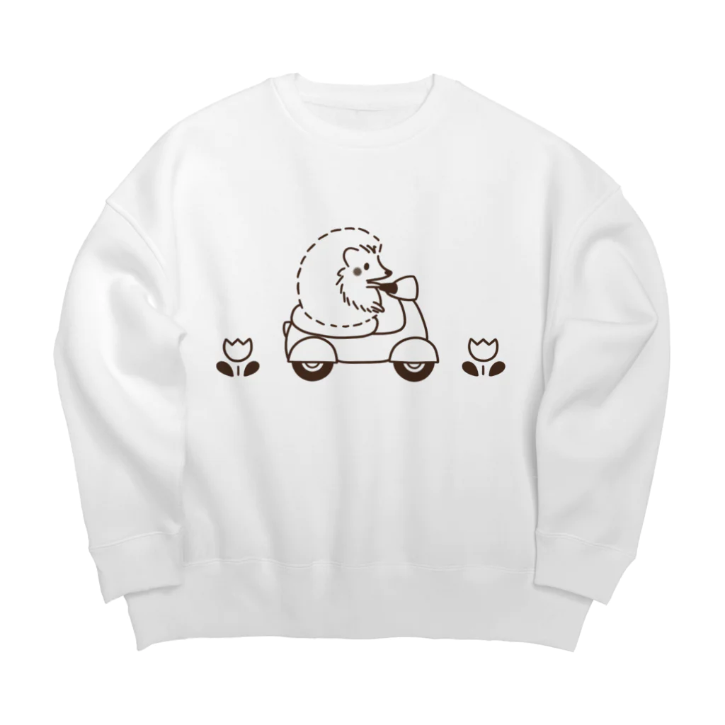 lemonysnow/ハリネズミグッズのハリネズミとバイク Big Crew Neck Sweatshirt