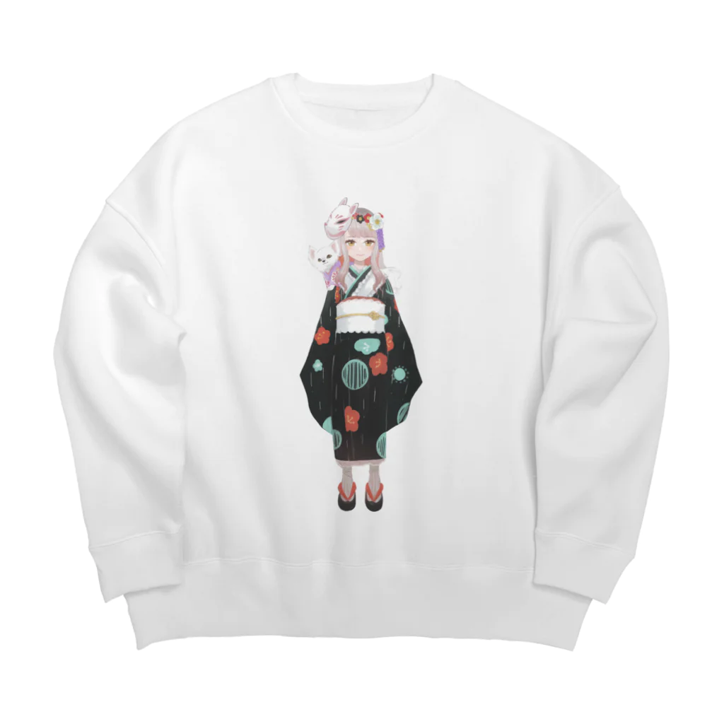 もかふしぎ🐰のもかち立ち絵 Big Crew Neck Sweatshirt