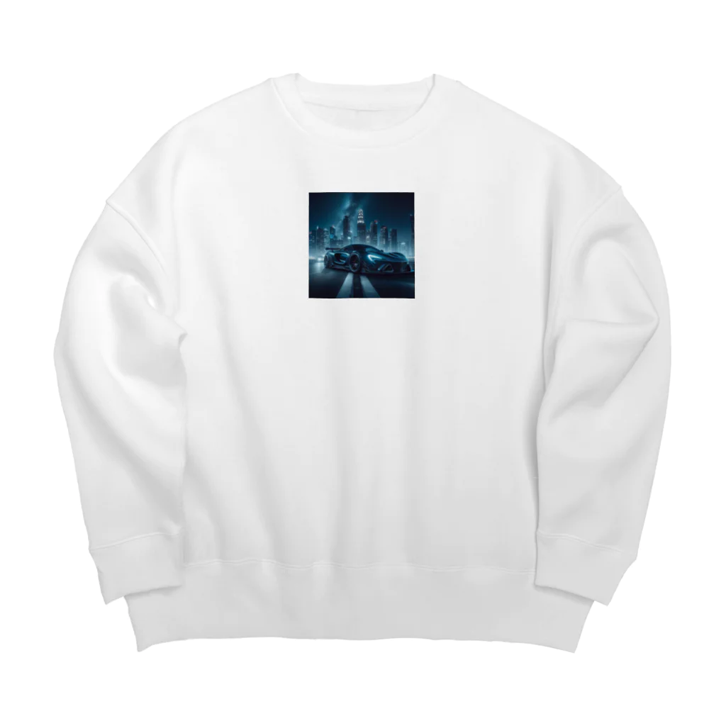 556わーくすのスポーツカーと夜景② Big Crew Neck Sweatshirt