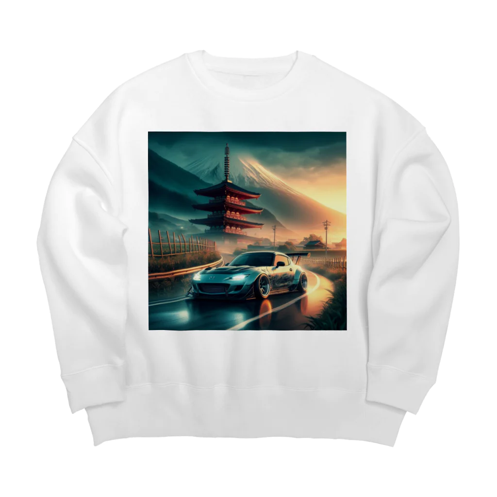 DRIFT CARSのロードスター　ドリフト　日本　峠　MAZDA Big Crew Neck Sweatshirt