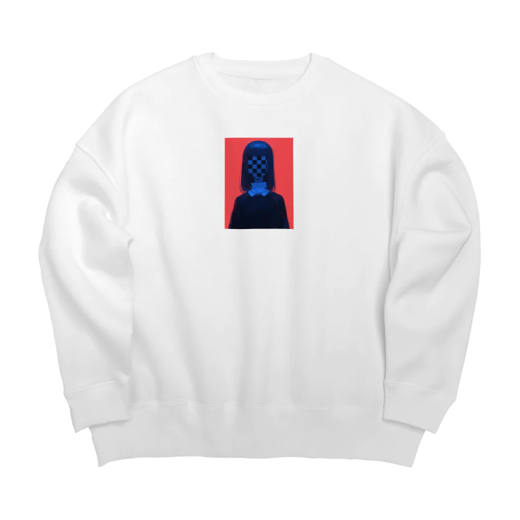 EcoLogistaの顔面エラー少女 Big Crew Neck Sweatshirt