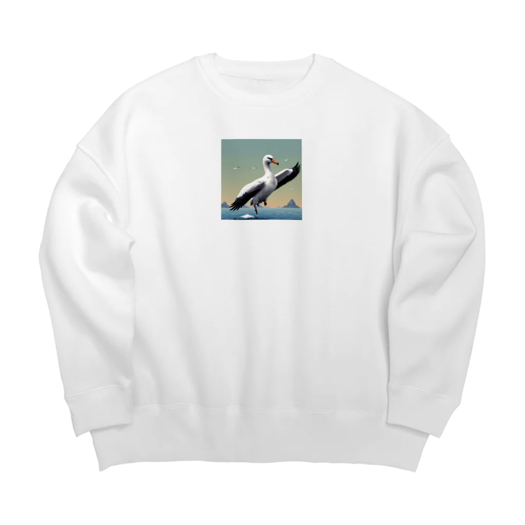 hinasoyuの踊るツノメドリ Big Crew Neck Sweatshirt