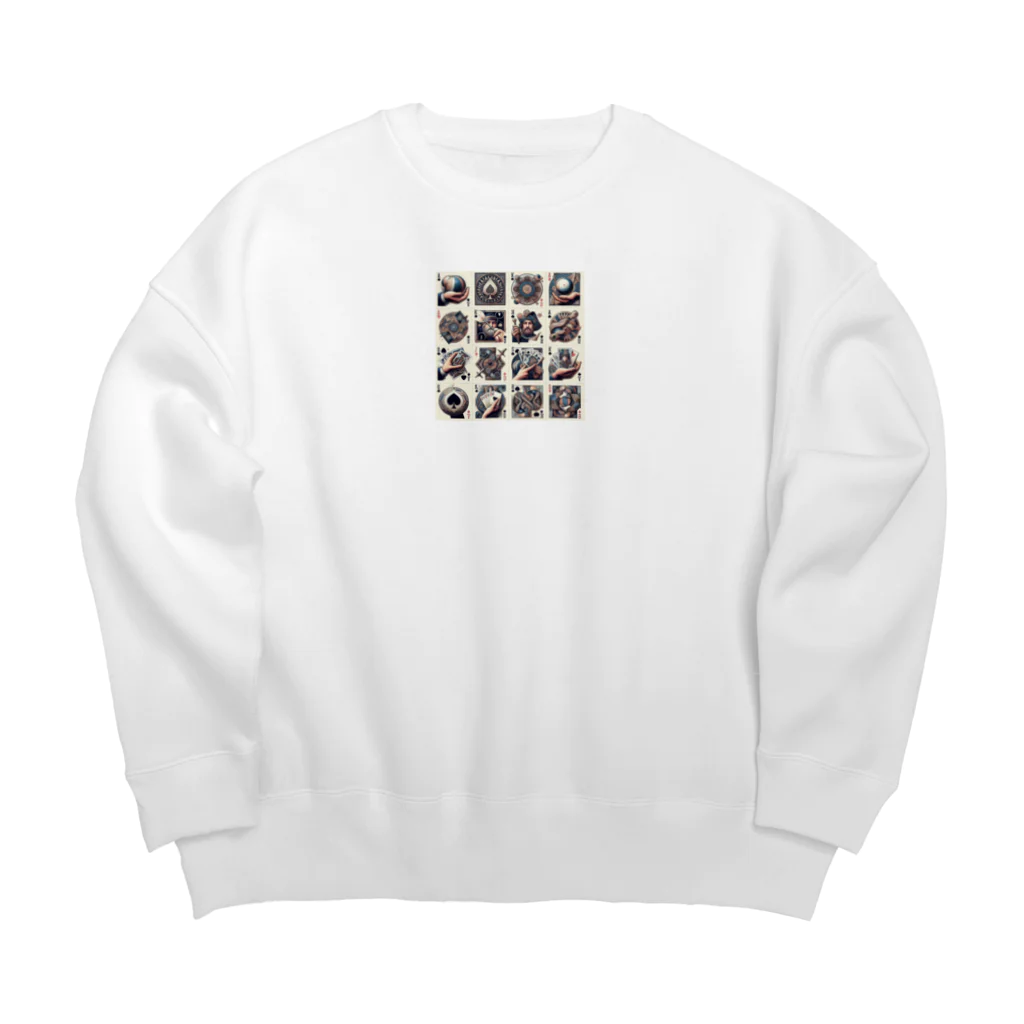 あんの西洋風トランプデザイン Big Crew Neck Sweatshirt