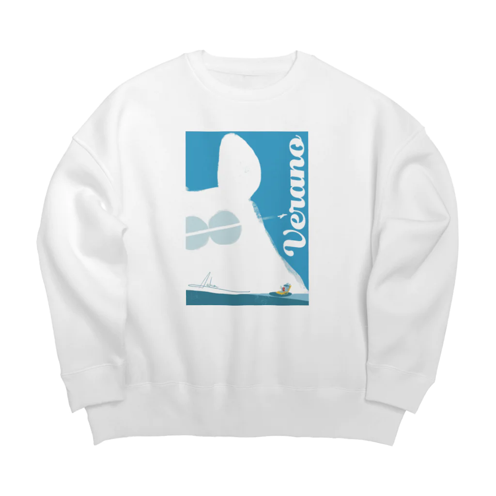 Líneas de aska “Askaの紙上絵”のVerano(夏) Big Crew Neck Sweatshirt