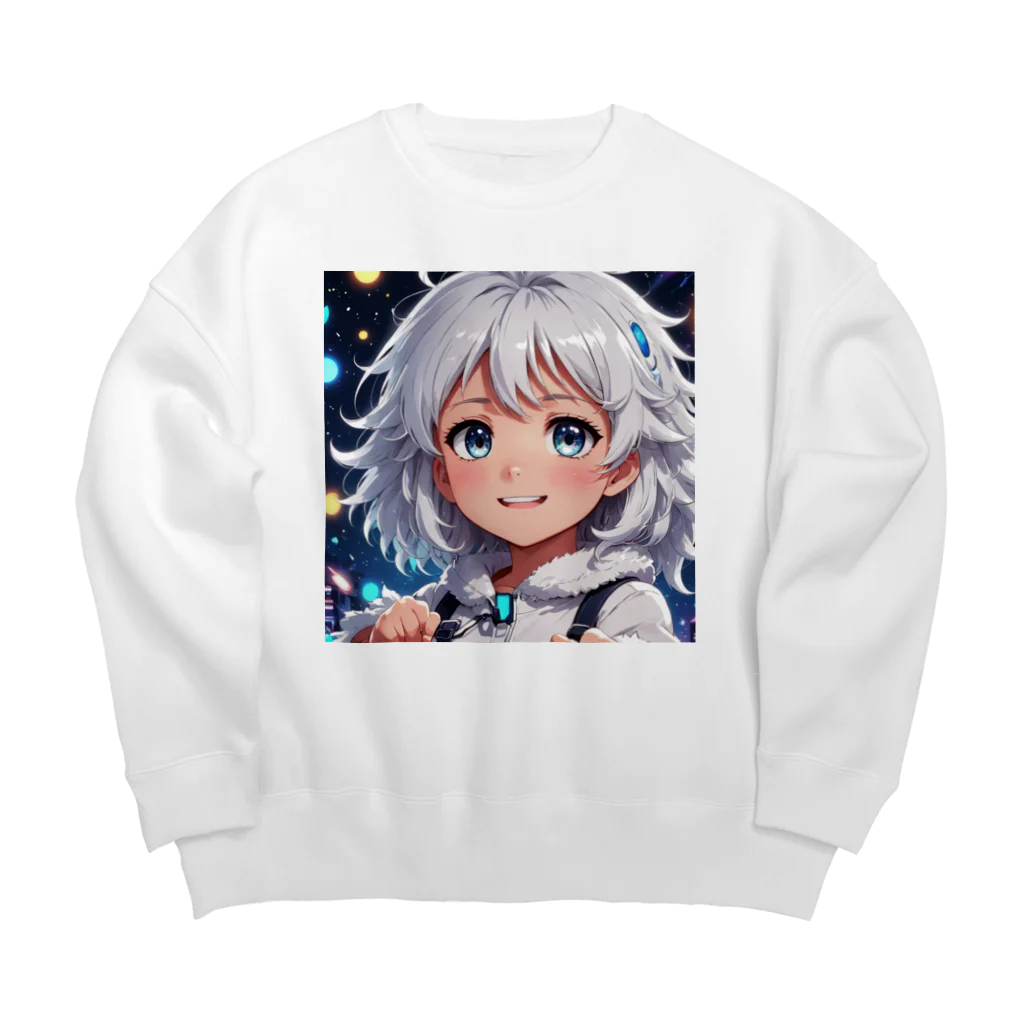 巫女スタぐらむのもふもふの美少女 Big Crew Neck Sweatshirt