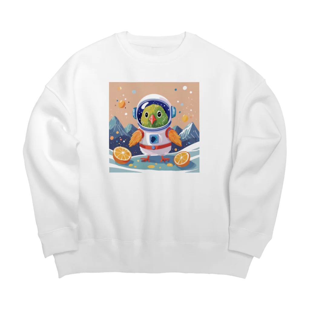 Omame3のキウィ君は宇宙飛行士 Big Crew Neck Sweatshirt