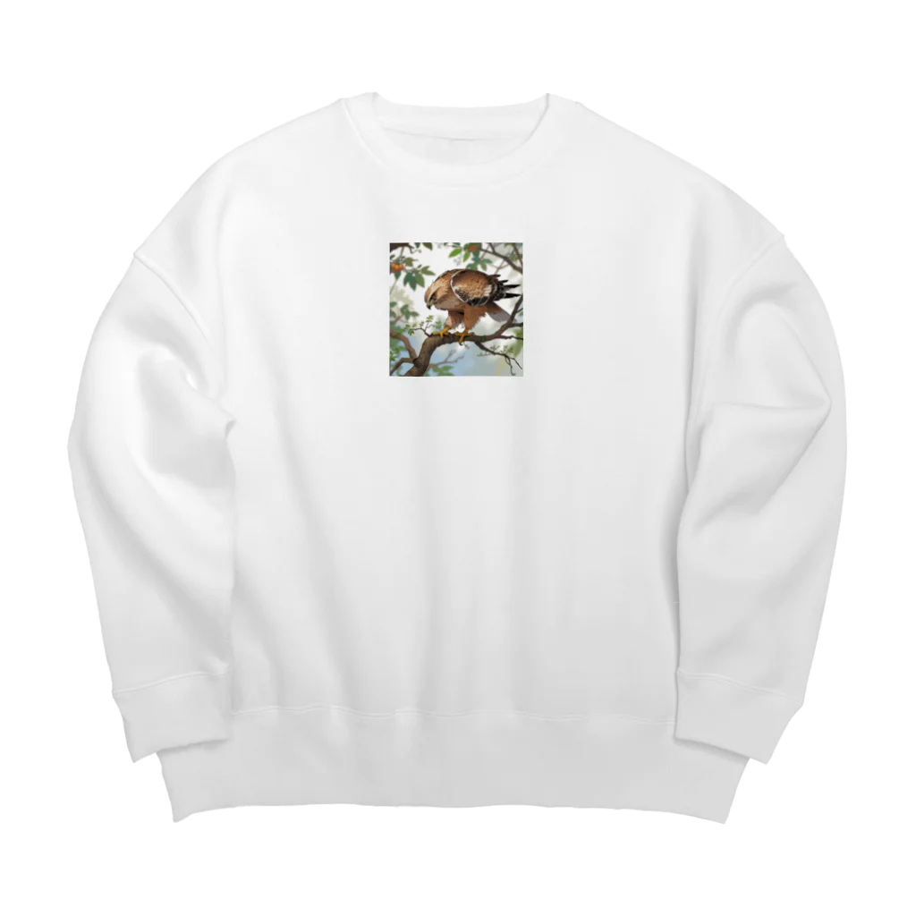 ganeshaの食べ物を探すタカ Big Crew Neck Sweatshirt