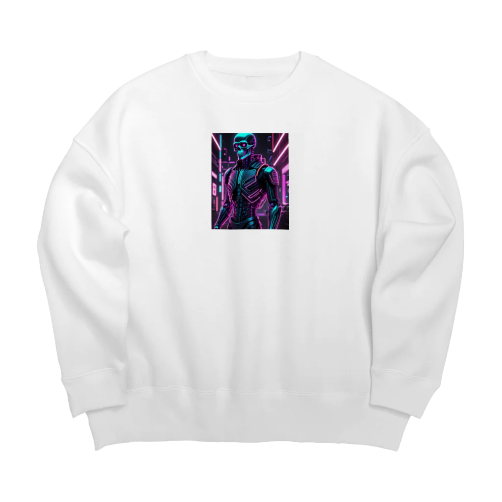 Skeletonの超クールな骸骨のサイバーパンクアート！ Big Crew Neck Sweatshirt