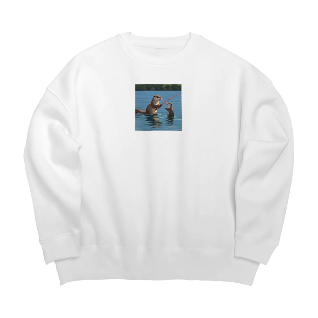 ganeshaのOtterpngで釣り体験 Big Crew Neck Sweatshirt