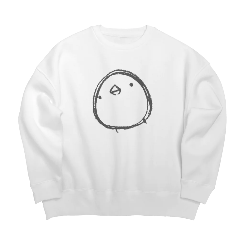 ひよこのもり工房の【復刻】シンプルひよこさん（2013）こげ茶 Big Crew Neck Sweatshirt