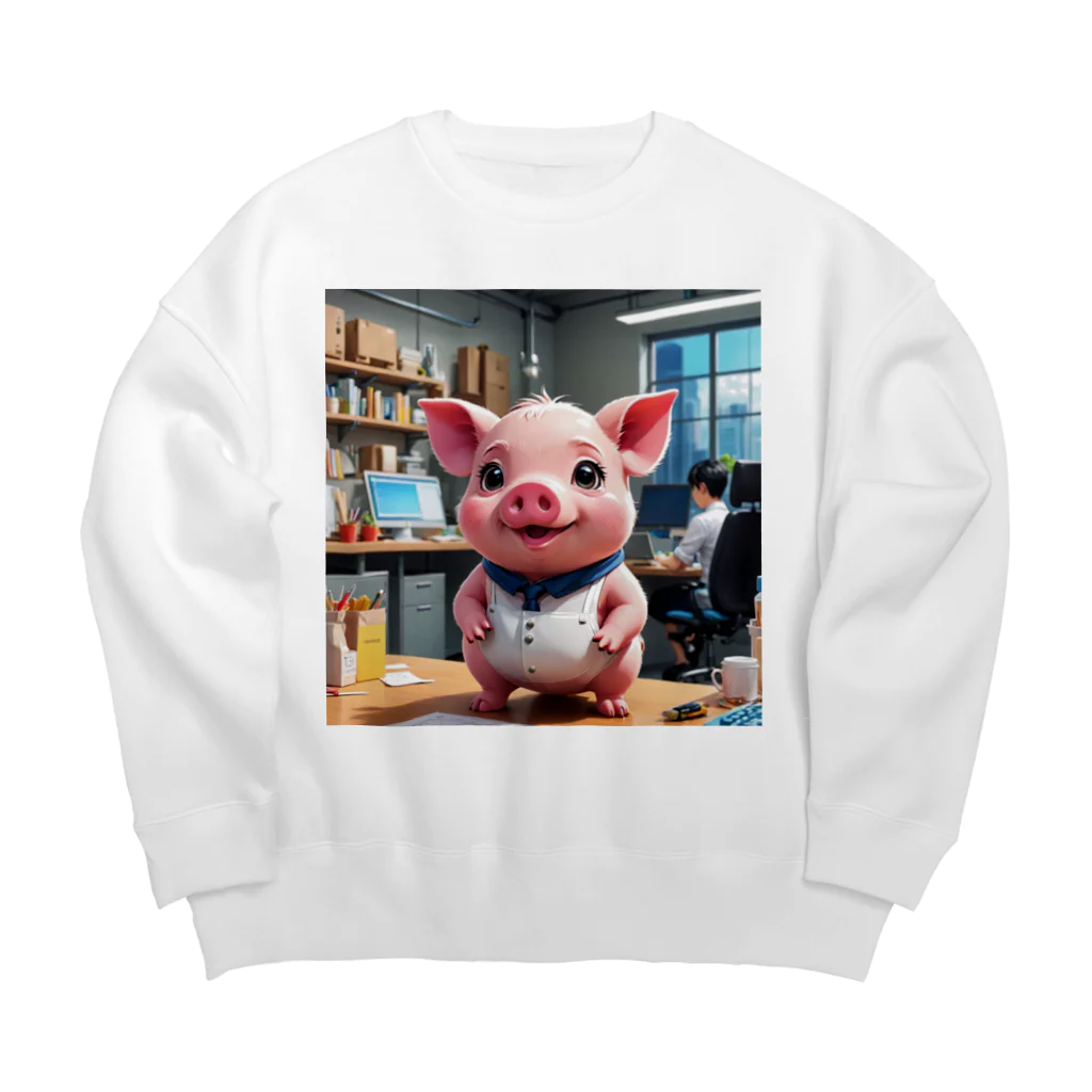 MTHの会社のぷろせすをするみにぶた管理製品開発 Big Crew Neck Sweatshirt