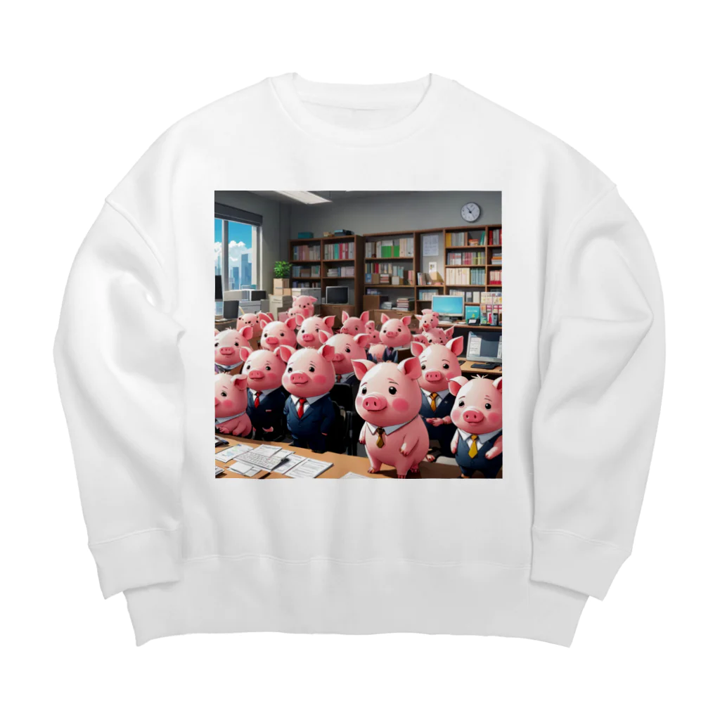 MTHの会社のらいんあっぷをするみにぶた管理製品 Big Crew Neck Sweatshirt