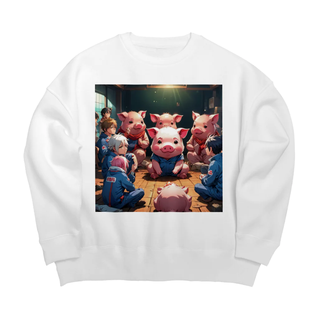 MTHのちーむのこんふりくとをするみにぶた仲介 Big Crew Neck Sweatshirt