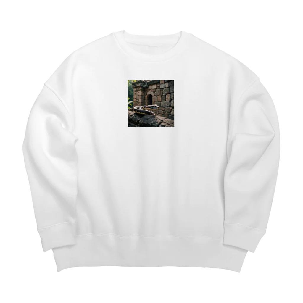 TakeKAKEの国外逃亡をはかる蛇 Big Crew Neck Sweatshirt