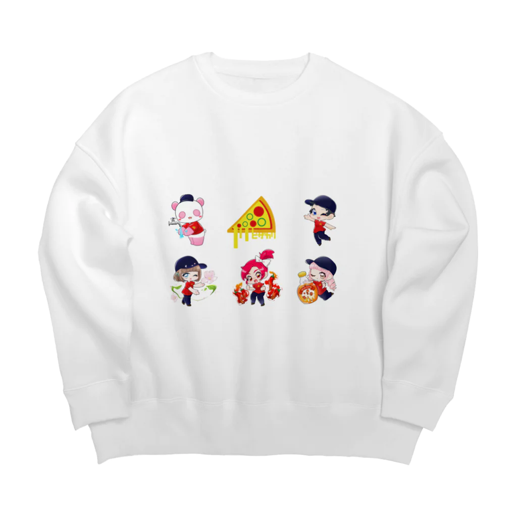 ピザカリ長府店グッズのアシスタントちびキャラ第1弾その2 Big Crew Neck Sweatshirt