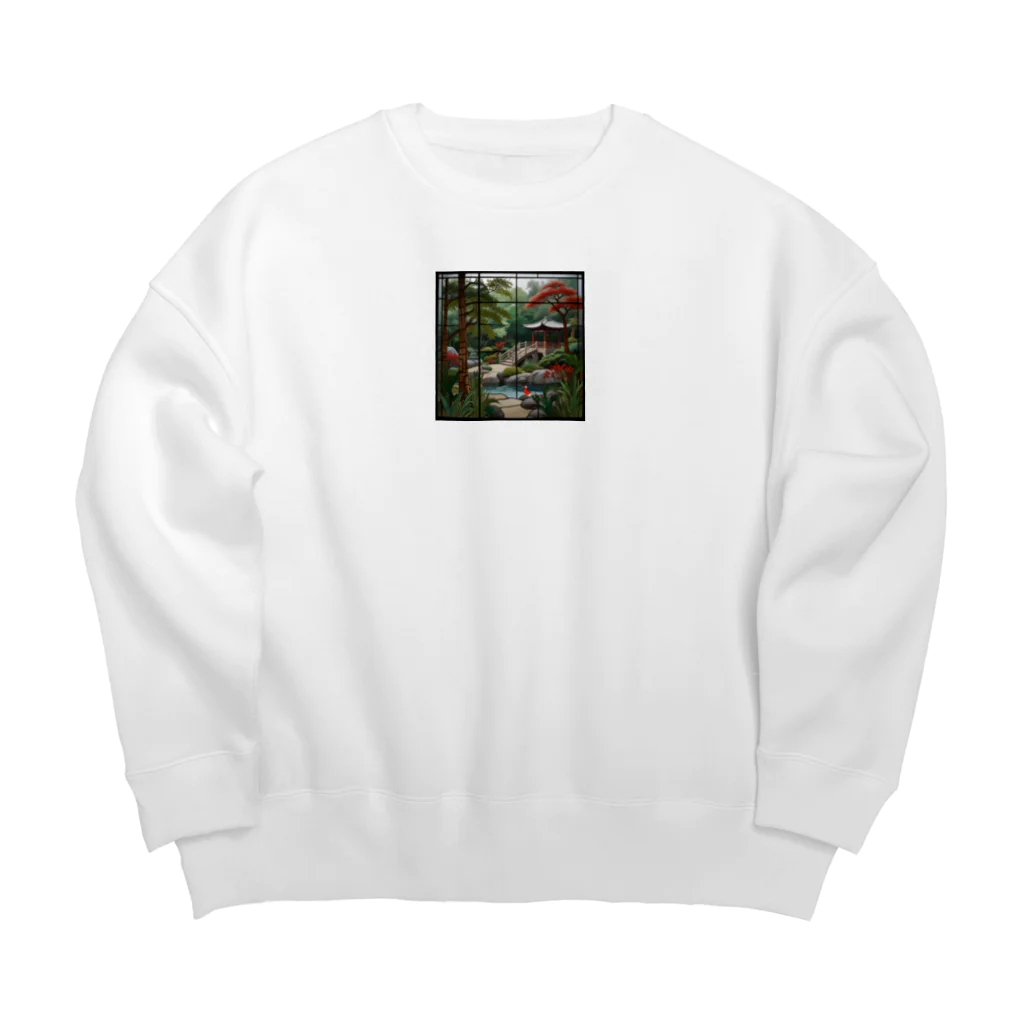 ganeshaのアジア禅庭園ステンドグラス Big Crew Neck Sweatshirt