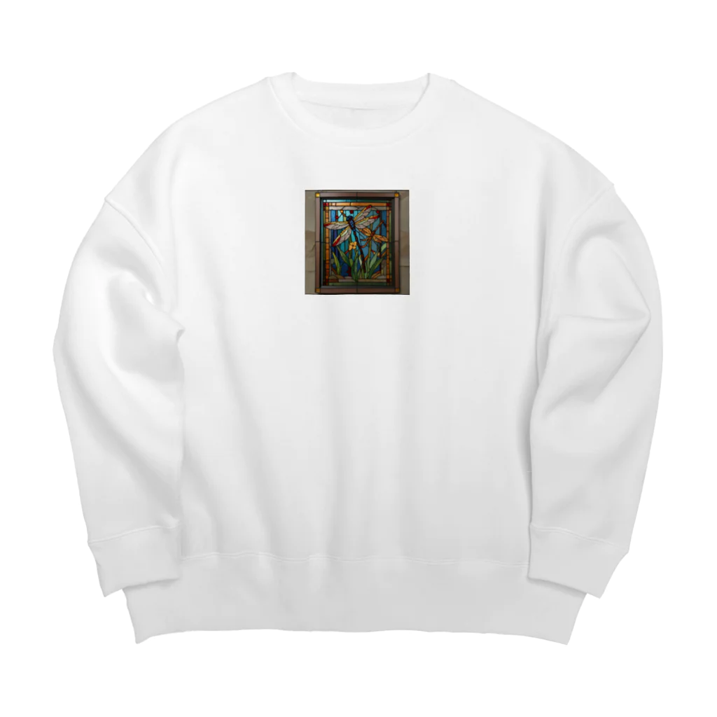 ganeshaのドラゴンフライダンス・ステンドグラス Big Crew Neck Sweatshirt