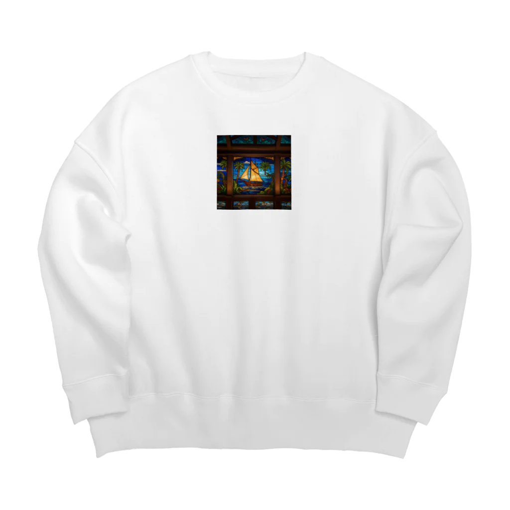 ganeshaのポリネシアの航海を楽しもう（ステンドグラス付き） Big Crew Neck Sweatshirt