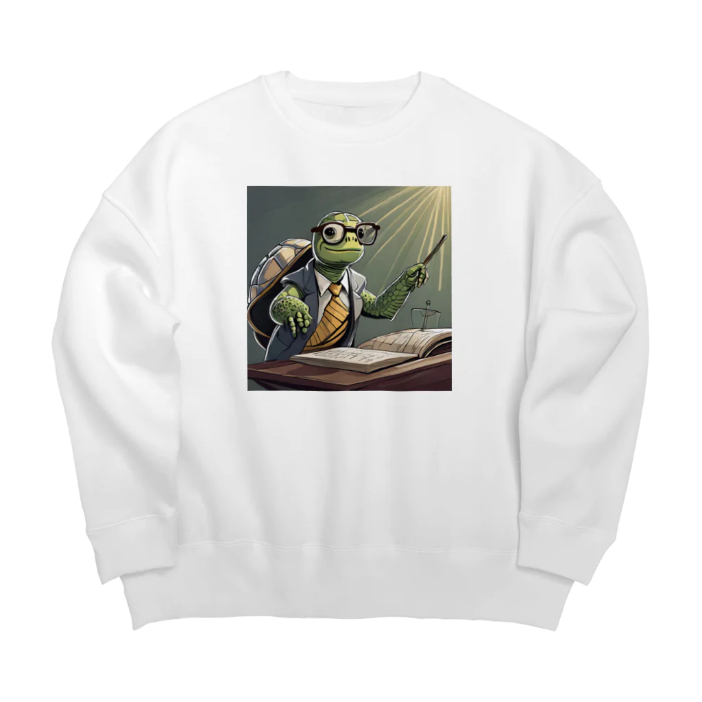 ぱぴぷSHOPの指揮者カメ Big Crew Neck Sweatshirt