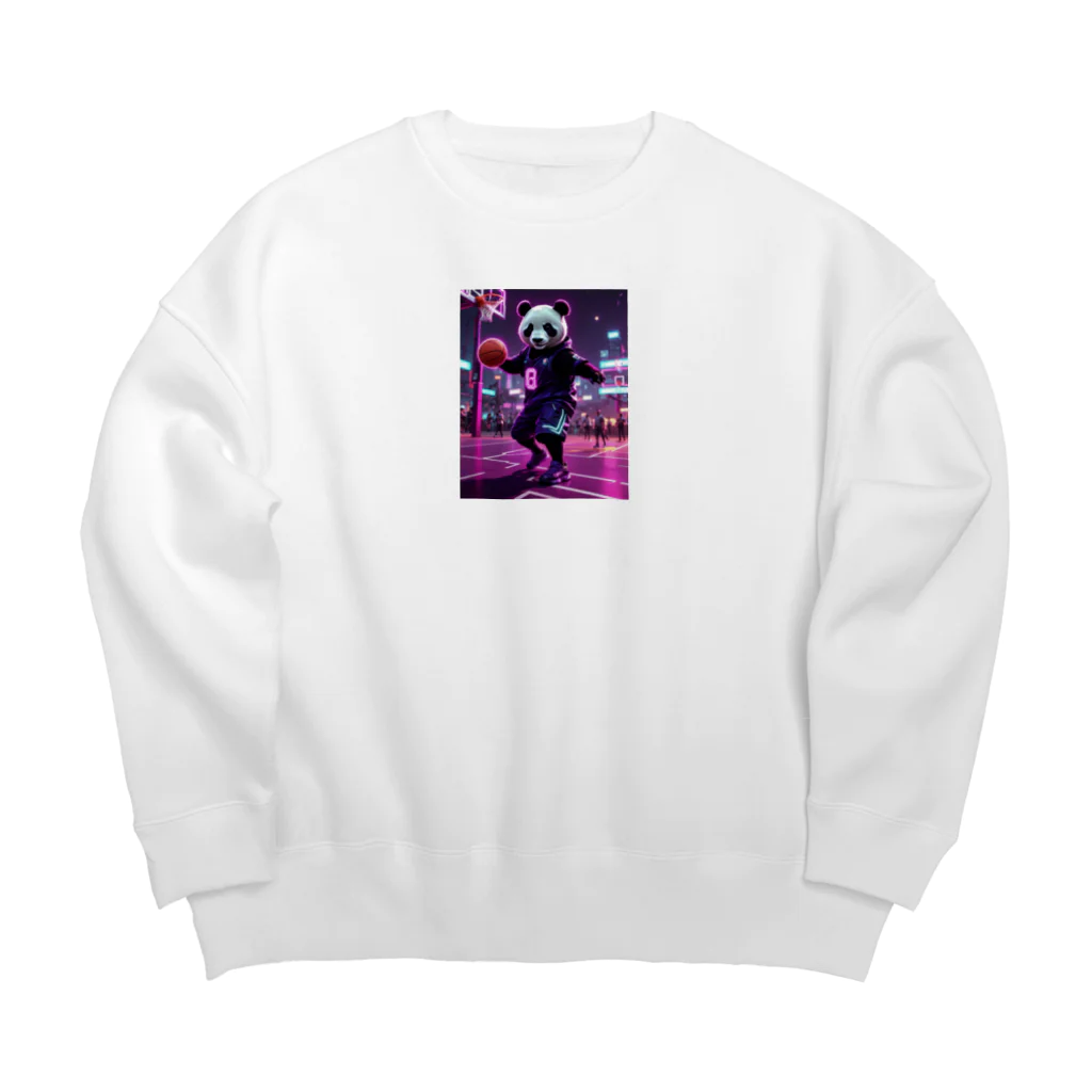 coyuoの サイバー・パンダ（バスケット） Big Crew Neck Sweatshirt