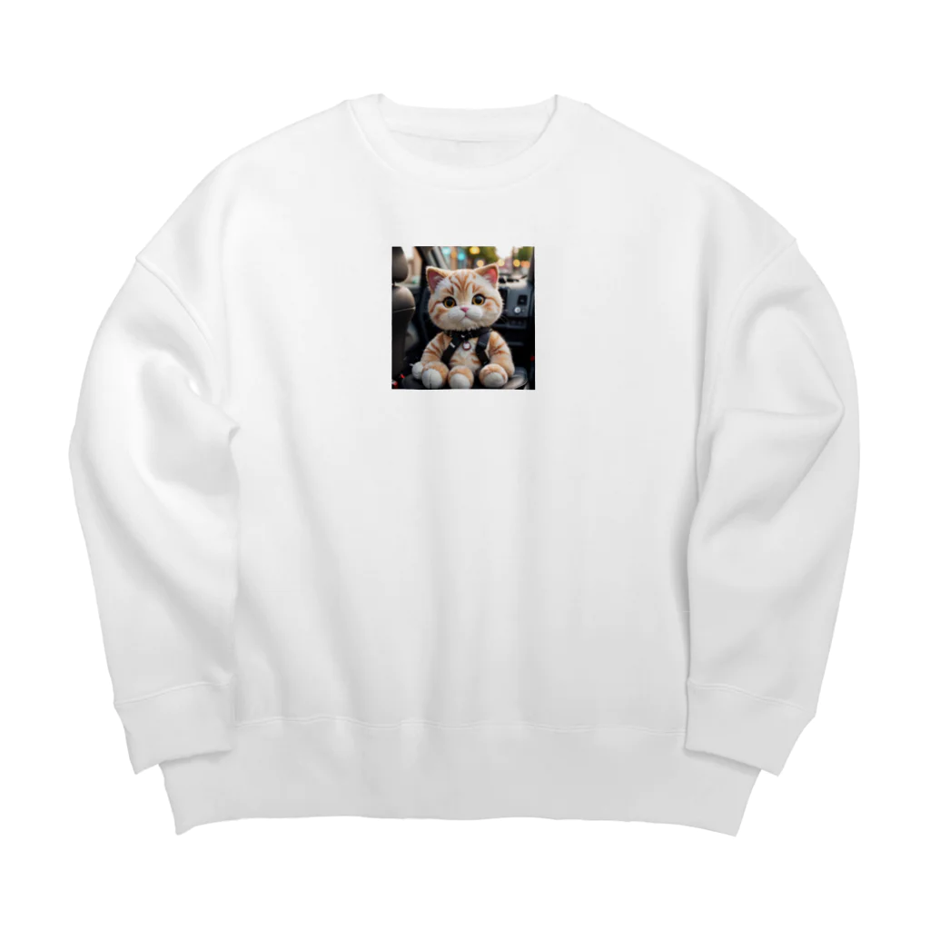 asnaynの車でお出かけネコちゃん Big Crew Neck Sweatshirt