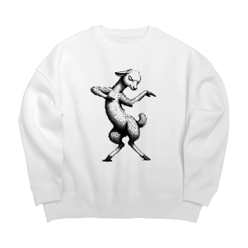 万事屋のリズム良く踊る可愛らしい羊 Big Crew Neck Sweatshirt