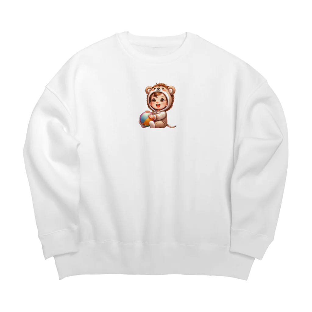 pothossysのかわいい着ぐるみ赤ちゃん Big Crew Neck Sweatshirt