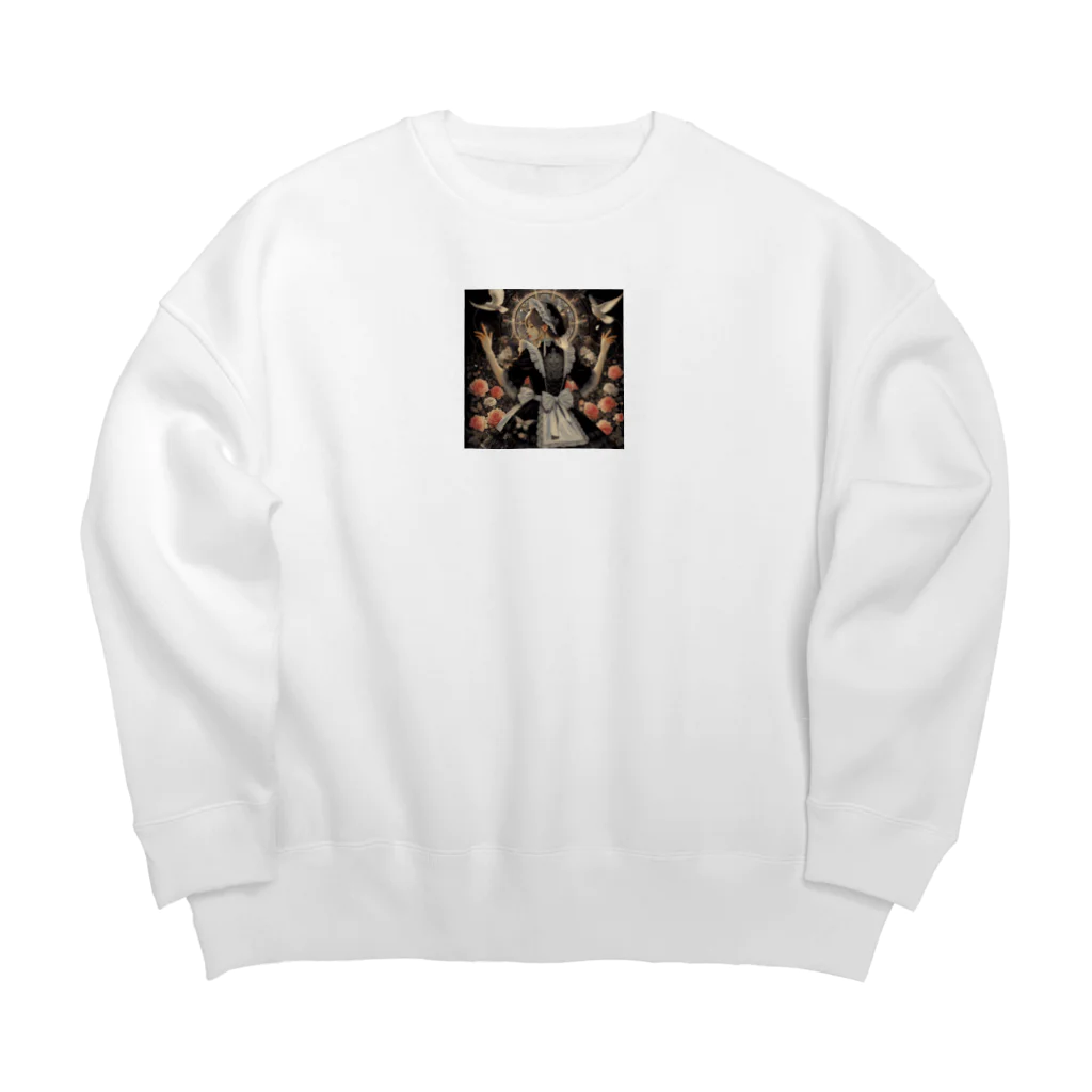 ミレーナのメイド黒 Big Crew Neck Sweatshirt