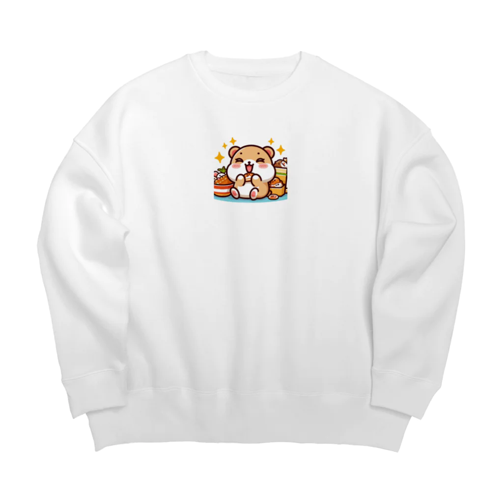 iota01の食欲旺盛なかわいいハムスター Big Crew Neck Sweatshirt