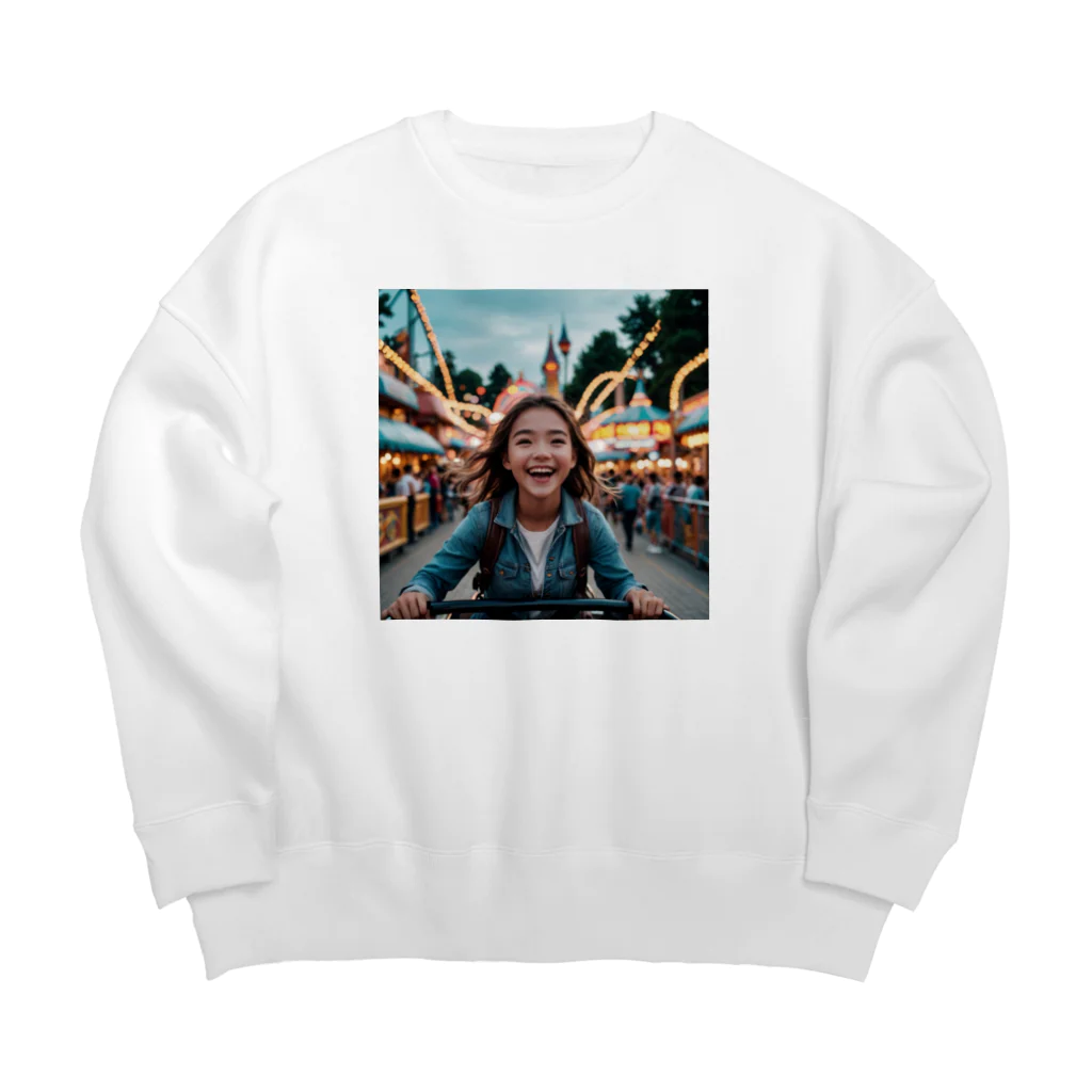 yuyuu_youtubeの笑顔の少女 Big Crew Neck Sweatshirt