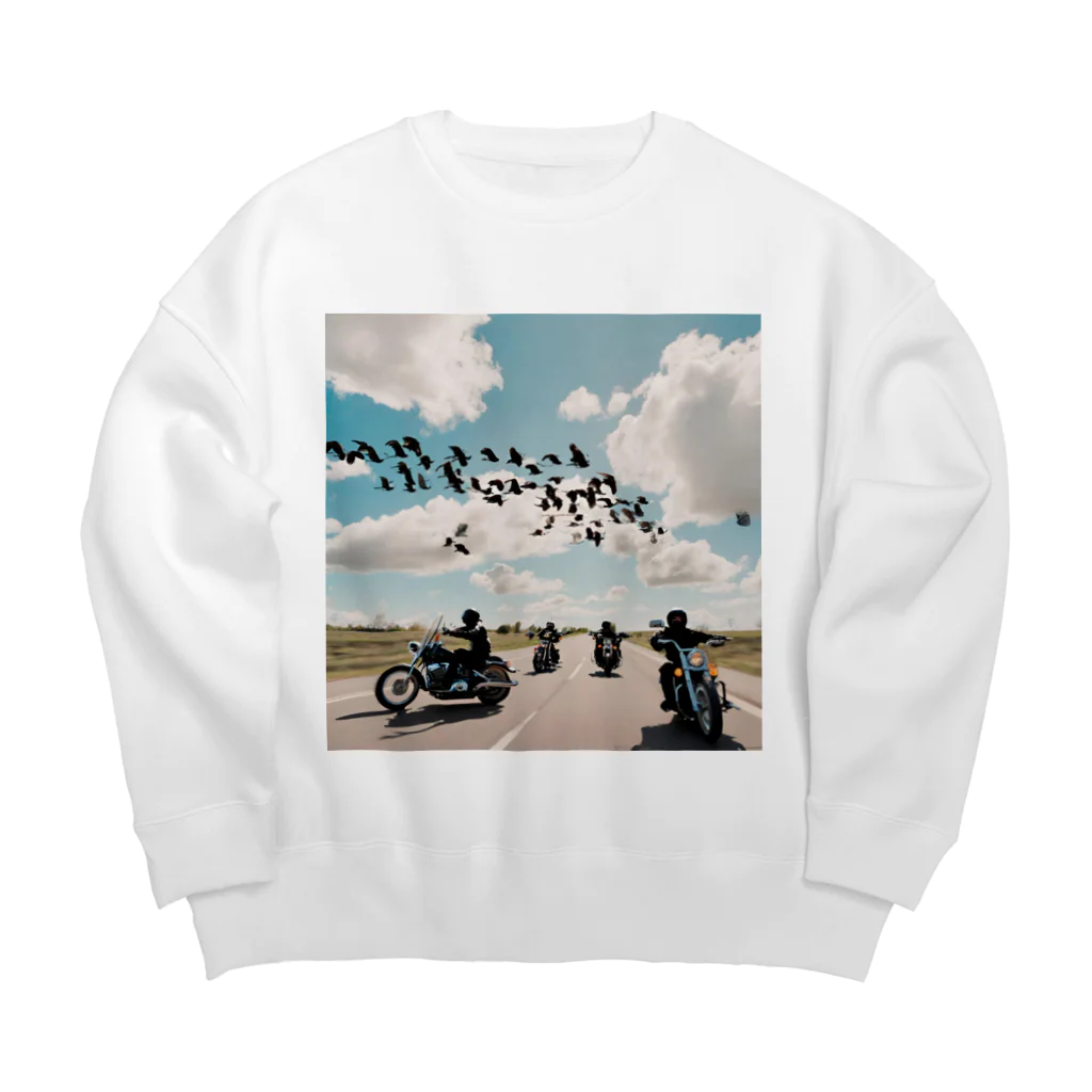 the blue seasonの風を切って、空と地を繋ぐ Big Crew Neck Sweatshirt