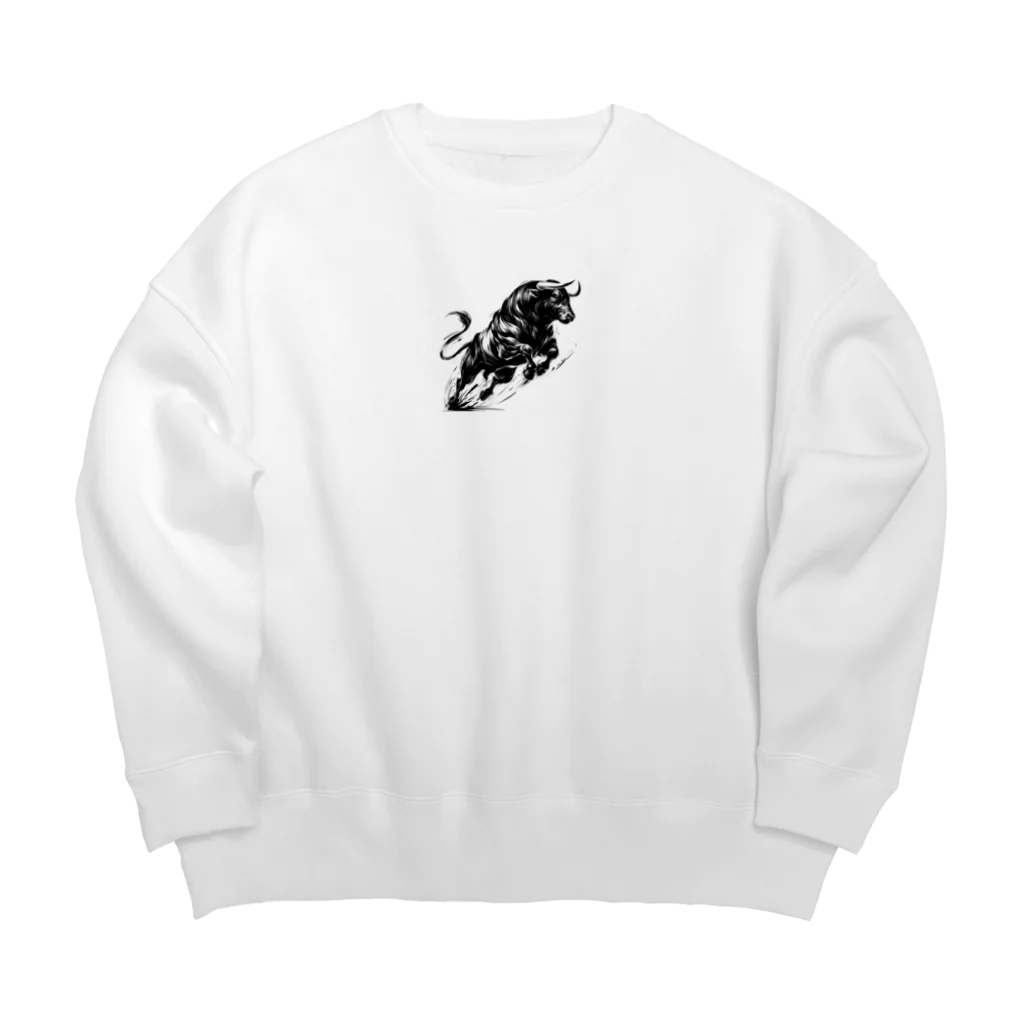 JBの水墨牛 Big Crew Neck Sweatshirt