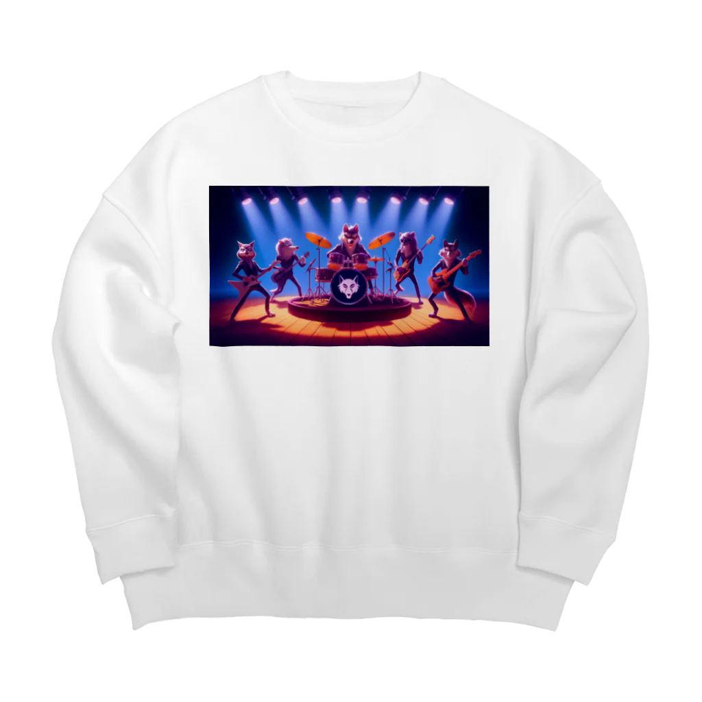 ANIMAL HEROES -musical band-のワイルド・ハーモニクス：ロックの伝説 Big Crew Neck Sweatshirt