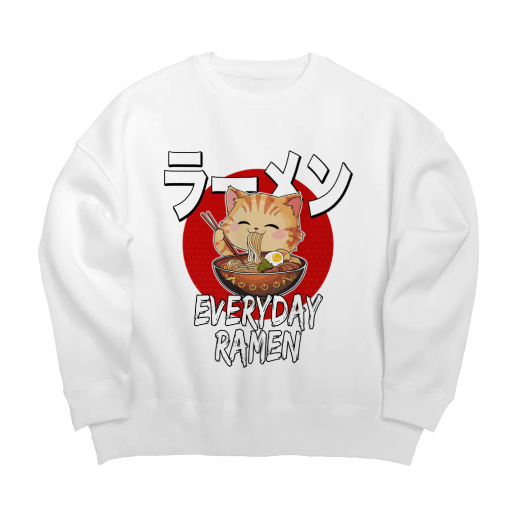 Stylo Tee Shopの毎日ラーメン猫ちゃん Big Crew Neck Sweatshirt