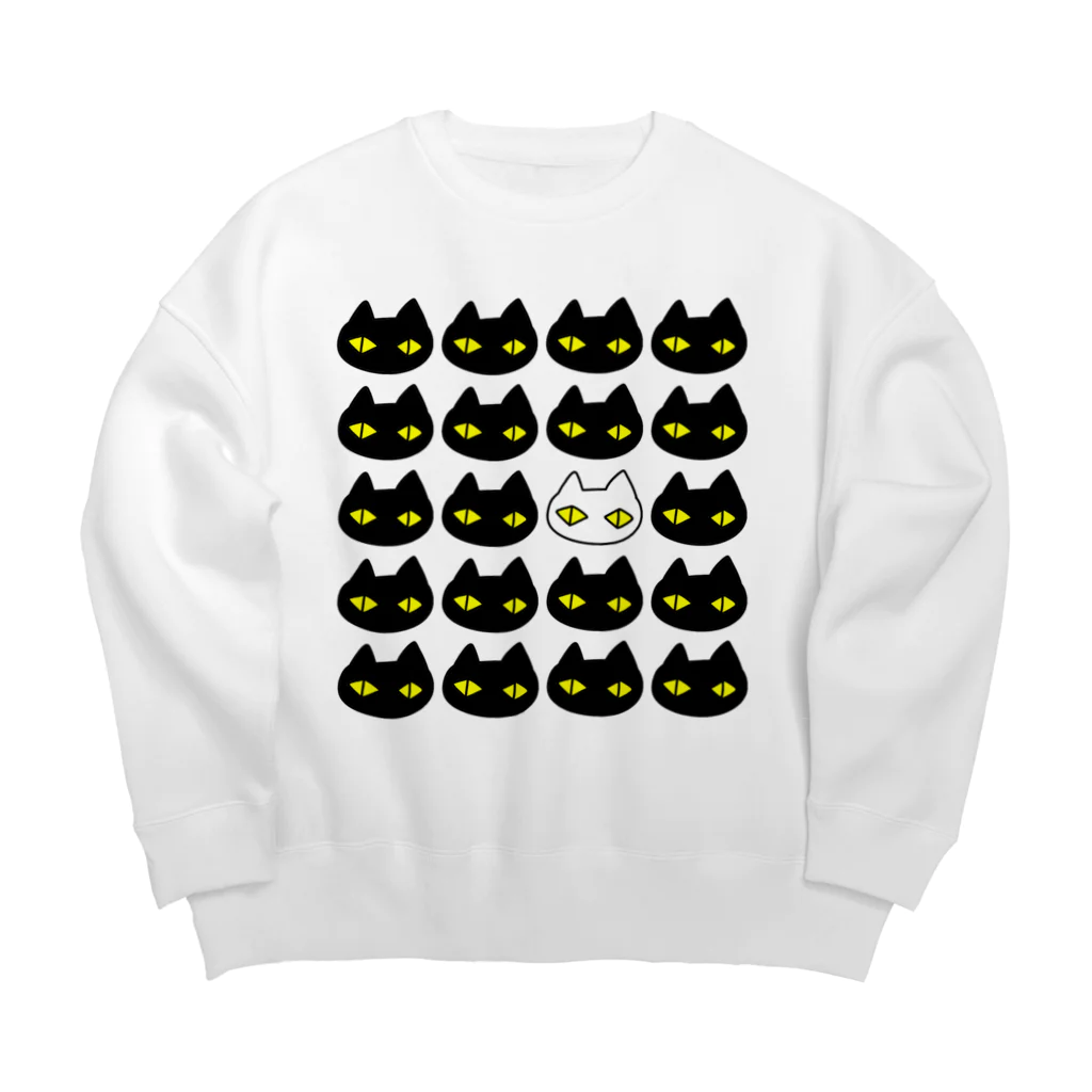 F2 Cat Design Shopの黒猫ボディーガード 001 Big Crew Neck Sweatshirt