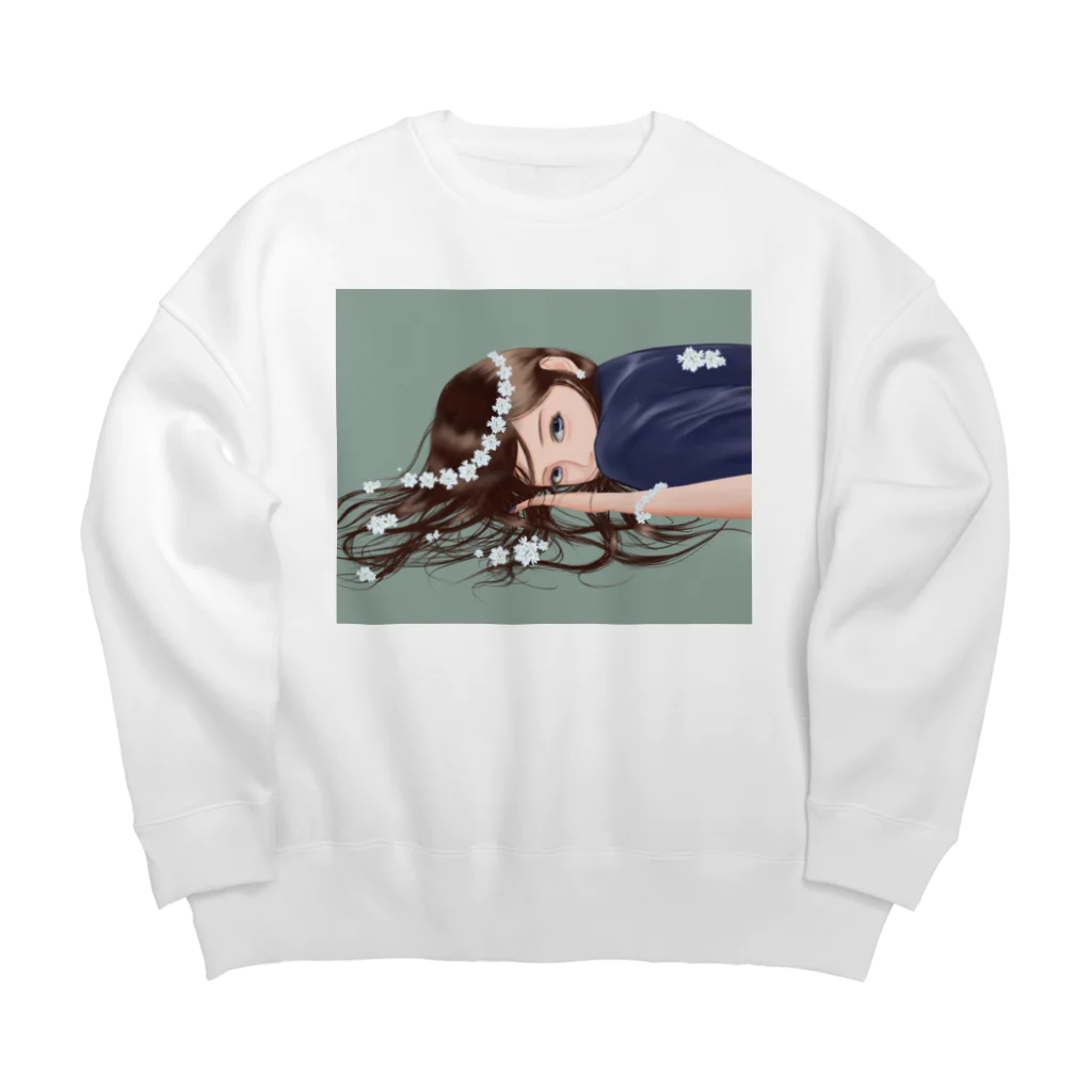 tea partyの花かんむり Big Crew Neck Sweatshirt