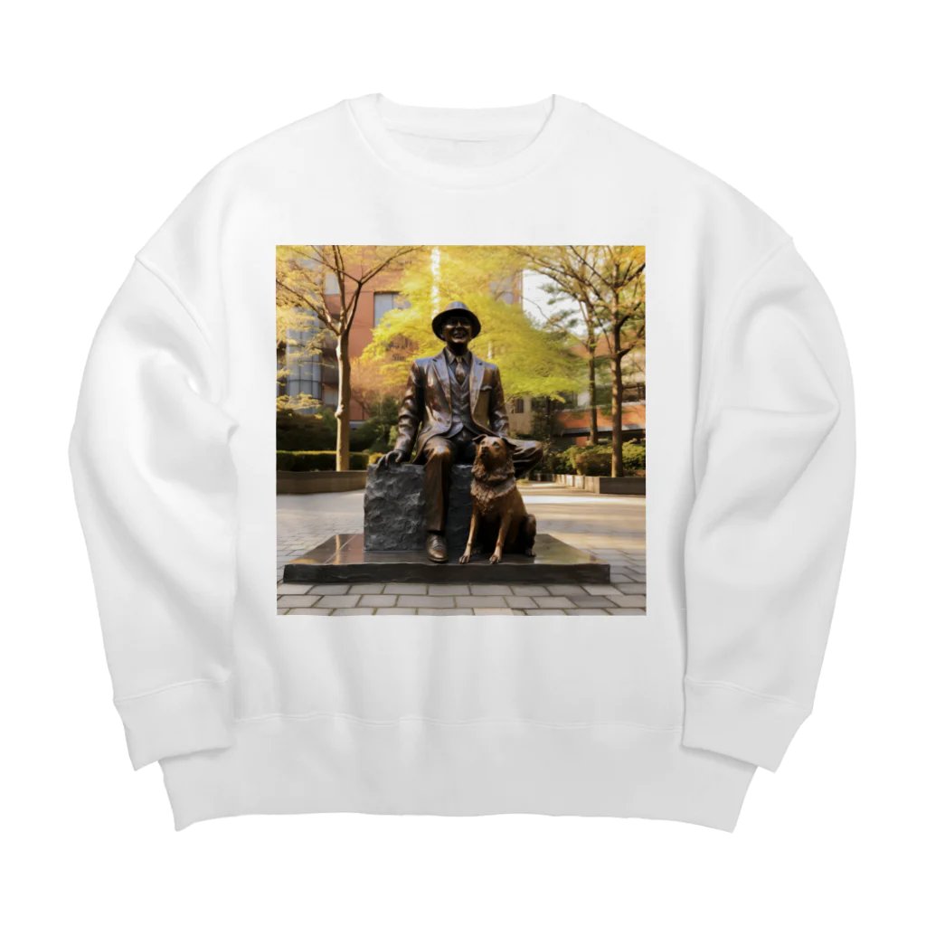 AQUAMETAVERSEの人と犬の銅像　なでしこ1478 Big Crew Neck Sweatshirt