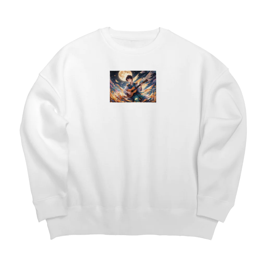 EijiPonのアコギと少年 Big Crew Neck Sweatshirt