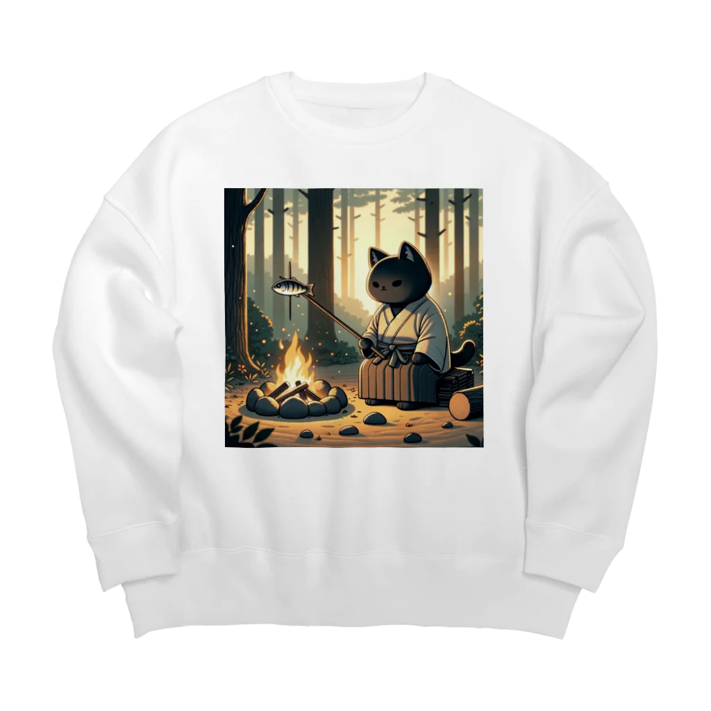 yanagi_mochiの猫侍の晩御飯 Big Crew Neck Sweatshirt