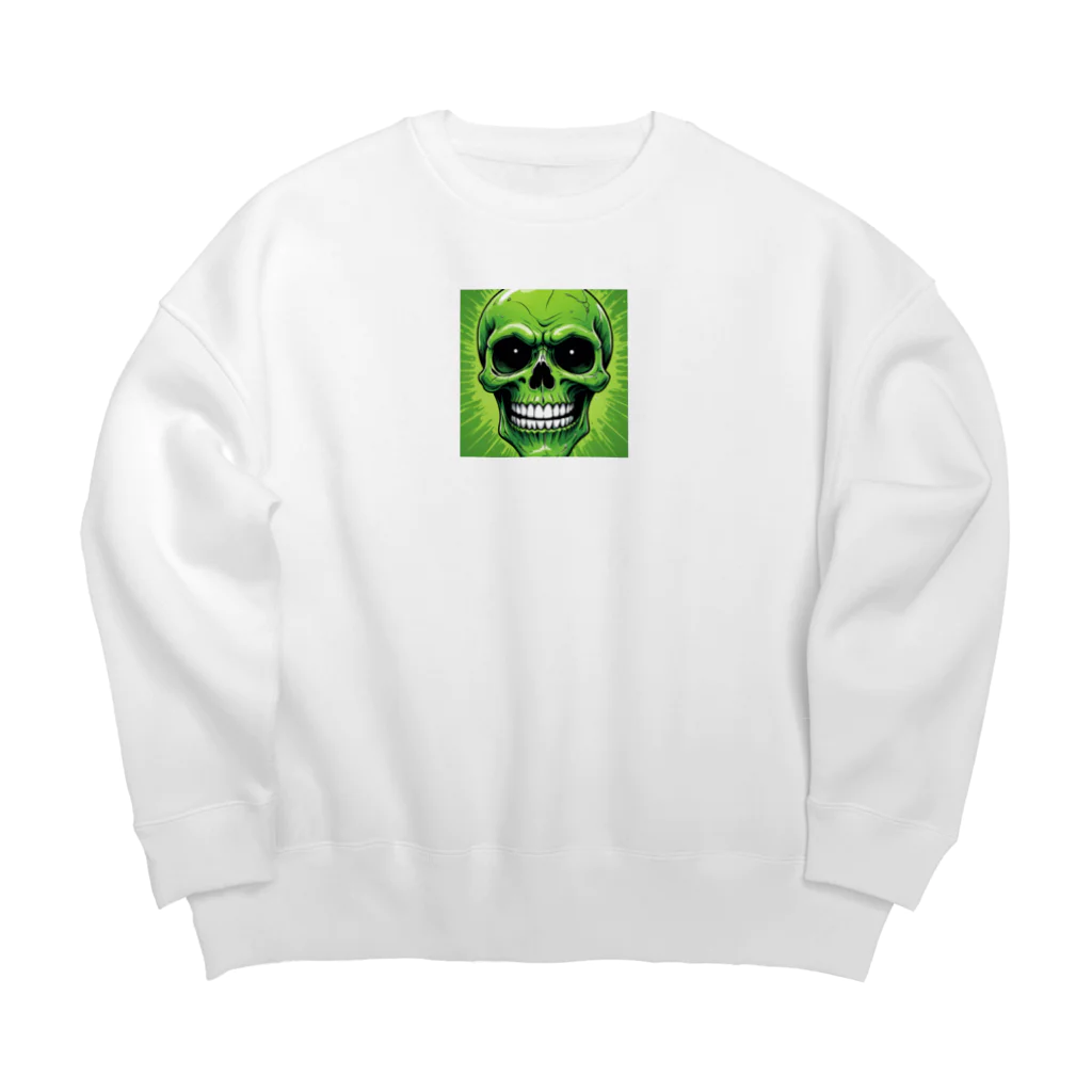 norimitu-の恐怖の緑髑髏グッズ Big Crew Neck Sweatshirt