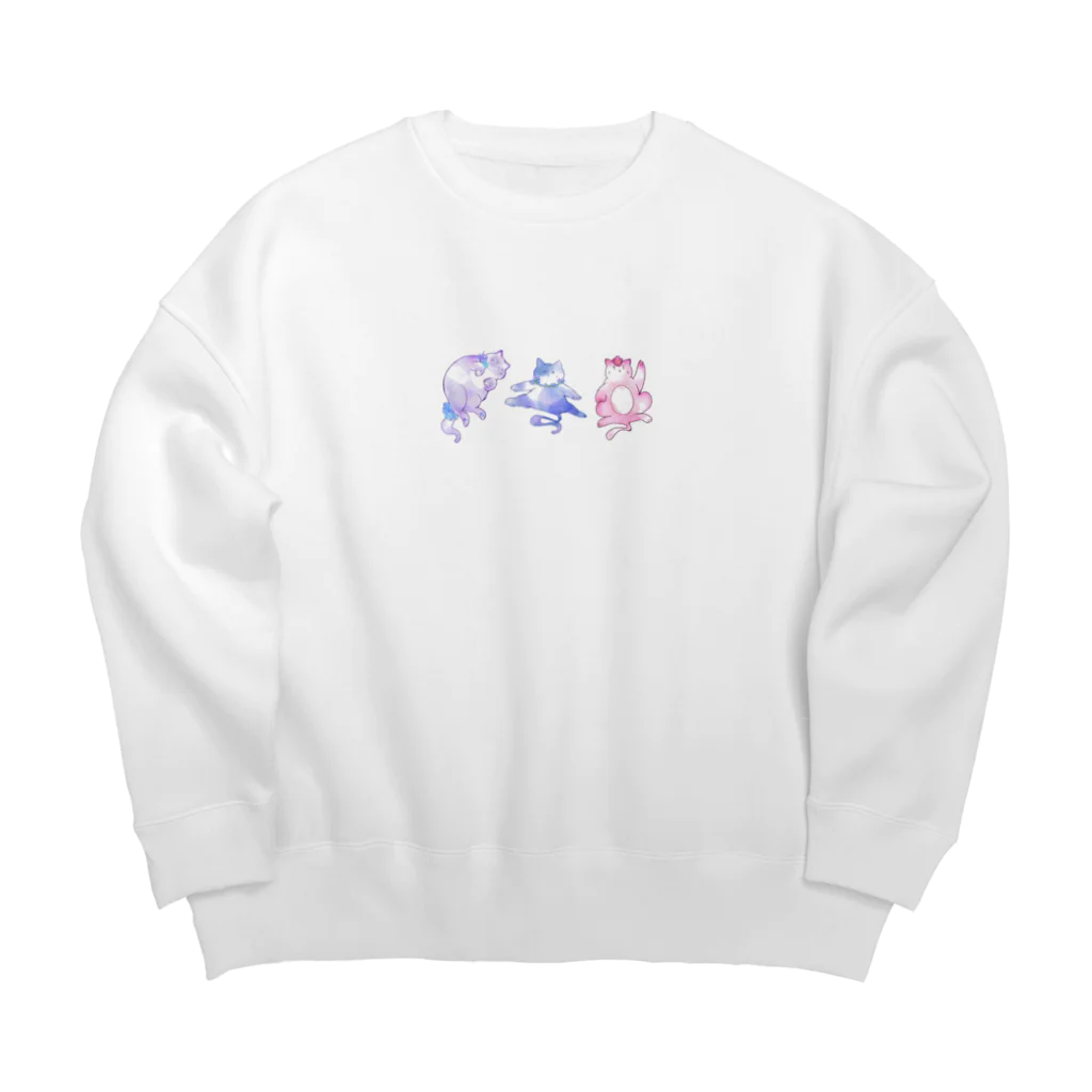 atelier_lapislazuliのなかよしねこさん Big Crew Neck Sweatshirt