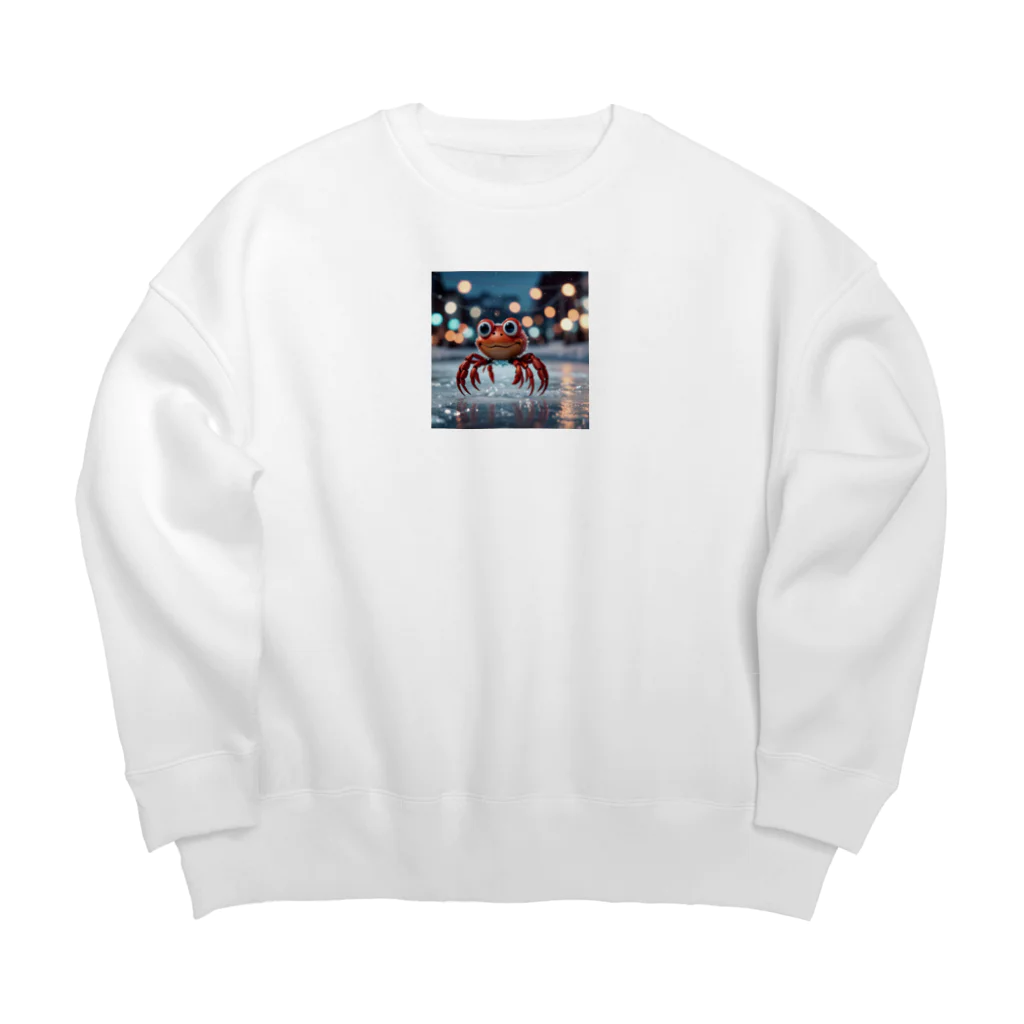 NAOSANの気まぐれ屋の探検中のカニ Big Crew Neck Sweatshirt