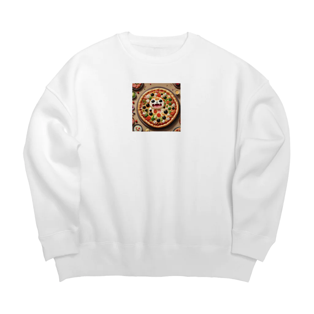 AI妖怪大図鑑のピザ妖怪　ラザピー Big Crew Neck Sweatshirt