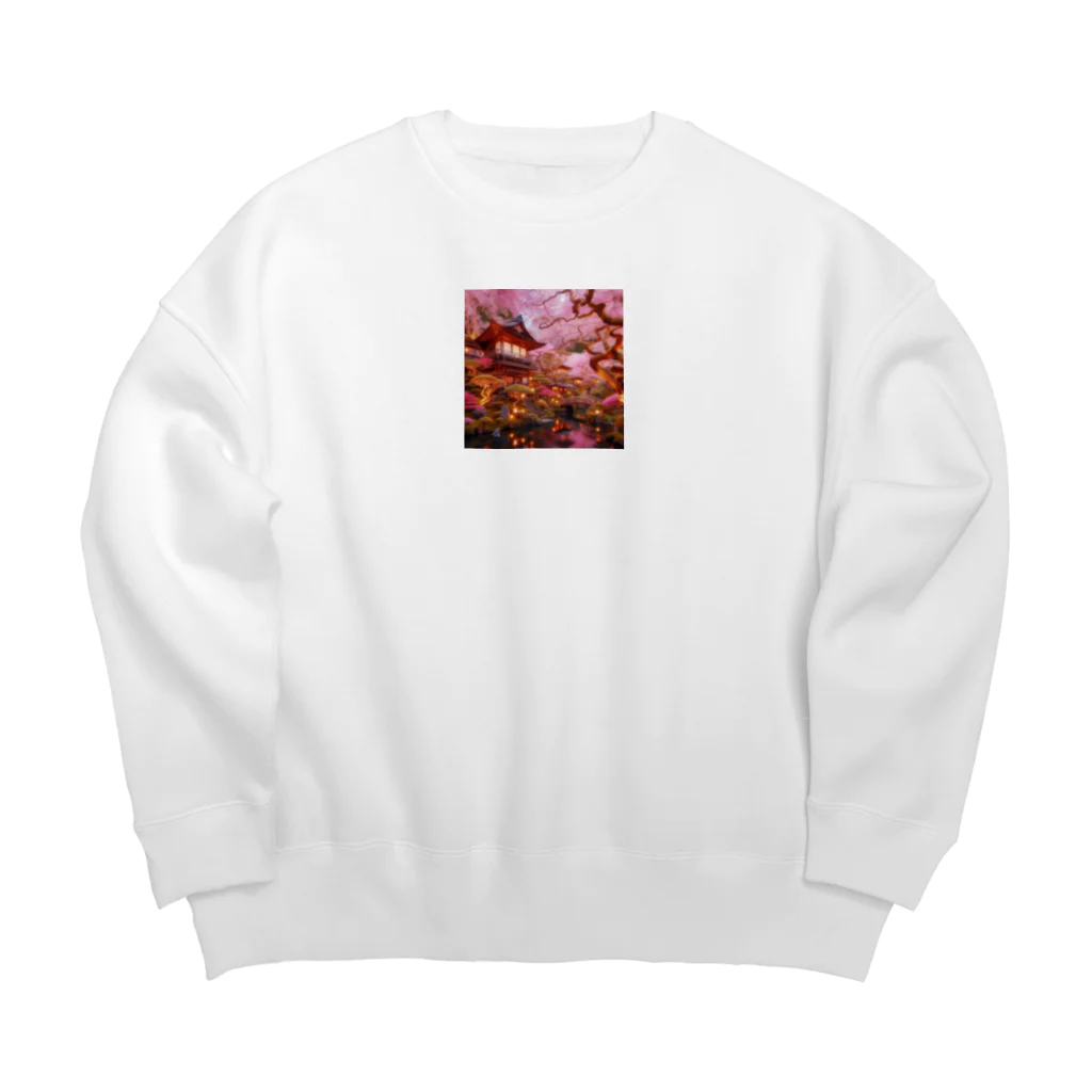 美女 アニメ 風景 おすすめの癒しの風景 Big Crew Neck Sweatshirt